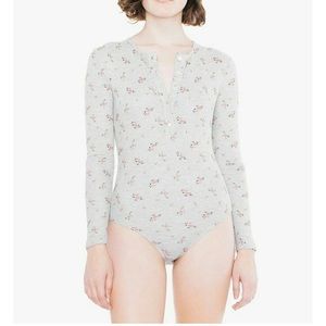 Discontinued AA floral thermal Henley bodysuit